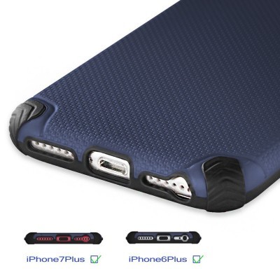 Capa azul texturizada com recortes para iPhone