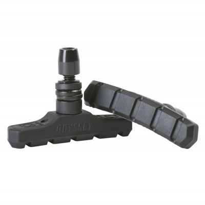 par de pastilhas de travão para bicicleta ODYSSEY pretas com encaixe metálico