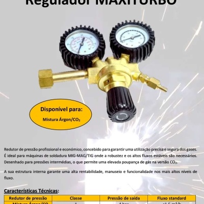 Regulador/Manómetro para Soldadura Argon e CO2