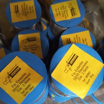Fio de estanho (Sn) 50/50 Resinoso Ø 2 mm 0.250Kg Fio de estanho (Sn) 50/50 Resinoso Ø 2 mm 0.250Kg