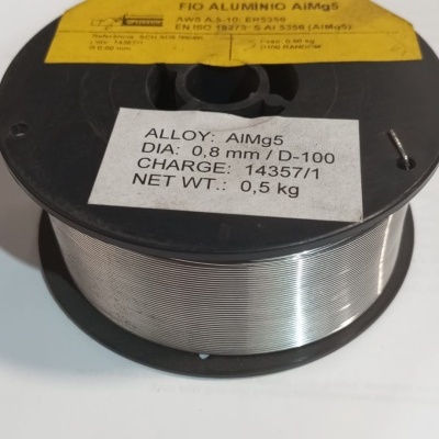 Fio Arame Sólido Alumínio AIMg5 0.8mm - 0.5kg