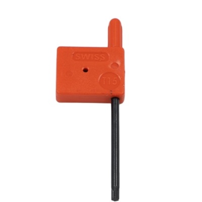 Chave Torx T15 com cabeça vermelha e haste preta