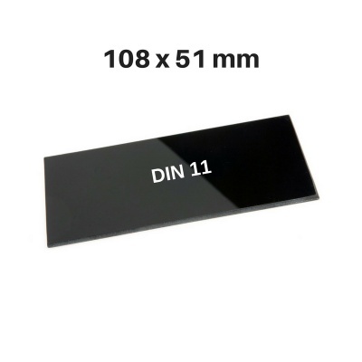 Filtro de Vidro para Máscara nº DIN11 de 108 x 51 mm Filtro de Vidro para Máscara nº DIN11 de 108 x 51 mm