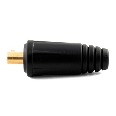 Conector RCA preto com ponta metálica dourada