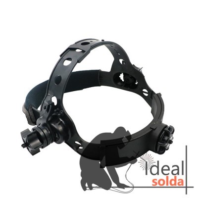 Arnês de suporte para capacete de soldador preto com acolchoamento