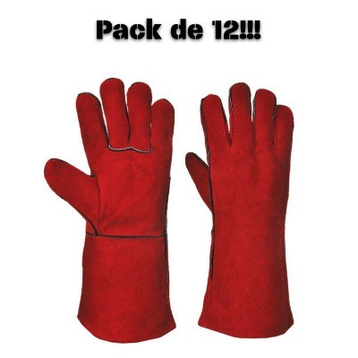 Luva Vermelha de Soldador - Pack de 12 Luva Vermelha de Soldador - Pack de 12