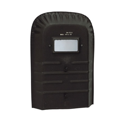 Escudo de proteção para soldador preto com visor retangular