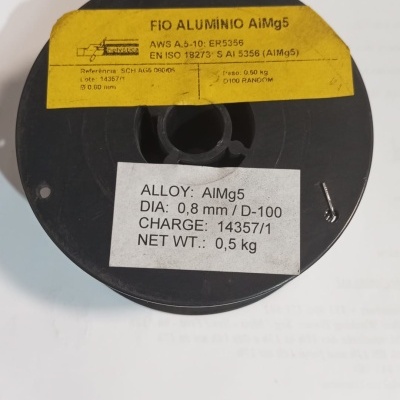 Fio Arame Sólido Alumínio AIMg5 0.8mm - 0.5kg