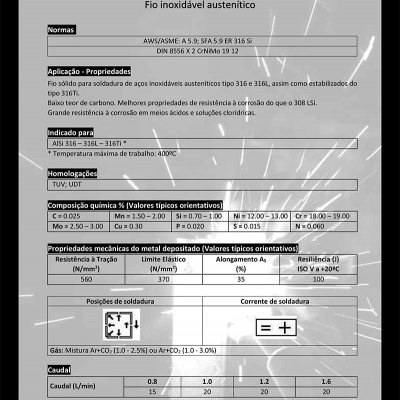 Fio Arame Sólido INOX 316L Bobine 0.8mm - 5kg