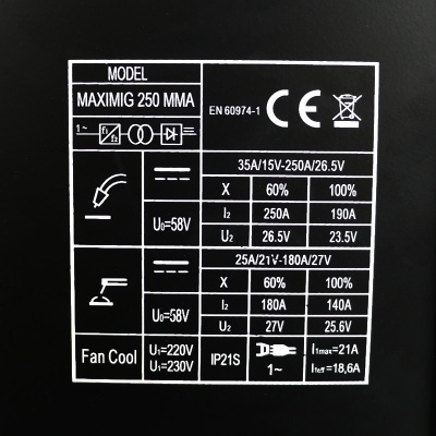RedStar MAXIMIG 250 - Multiprocessos MIG - MMA - TIG