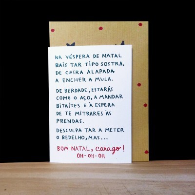 cartão de natal "Bom natal, carago!"