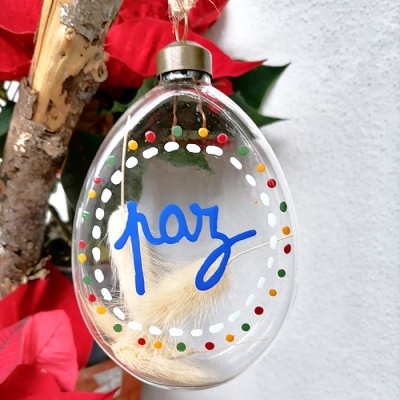 Ornamento natal "paz"