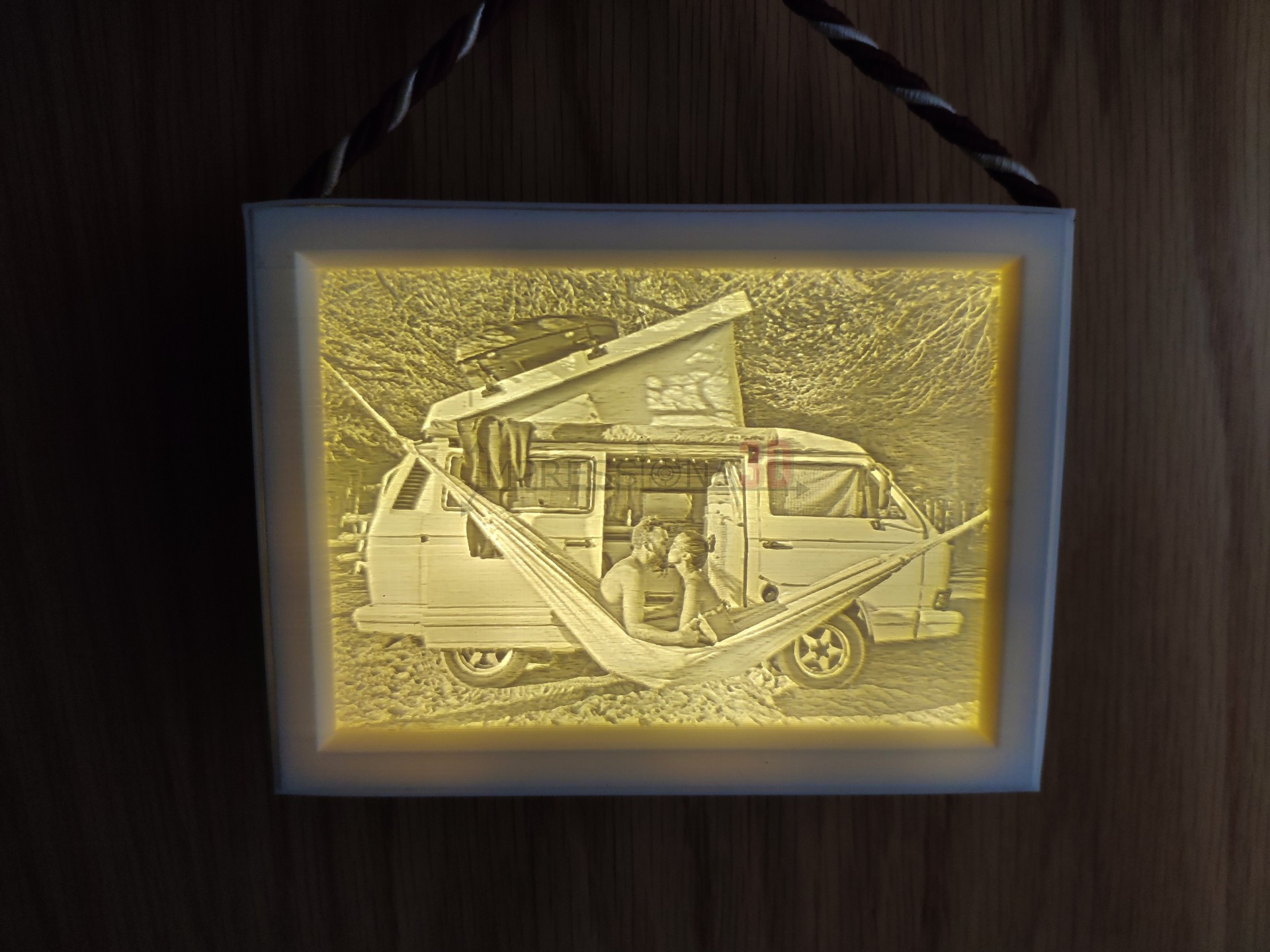Quadro foto 3D (iluminação a pilhas)