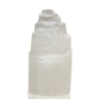 Candeeiro natural da torre de Selenite - 15 cm