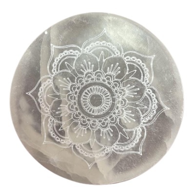 Placa Selenite Mandala 8cm