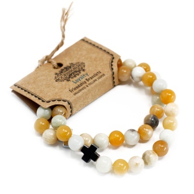 2 Pulseiras - lealdade - Amazonita e jaspe amarelo