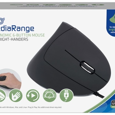 MEDIARANGE RATO ERGONOMICO VERTICAL 6B 2400DPI