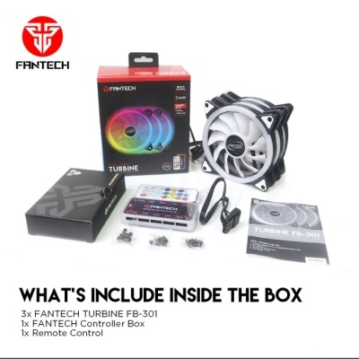 FANTECH TURBINE PACK 3 VENTILADORES 120MM RGB C/ CONTROLADOR