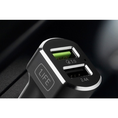 Carregador isqueiro 1Life PA:Dual USB auto QuickCharge