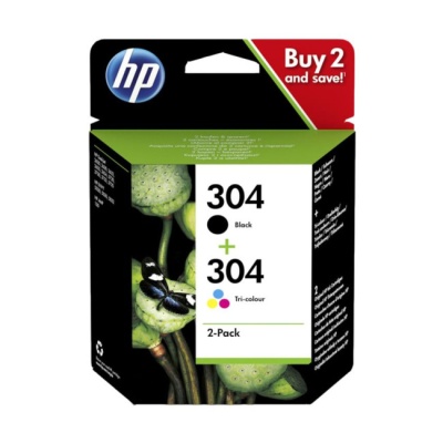 HP PACK TINTEIRO Nº 304 PRETO+CORES ORIGINAL