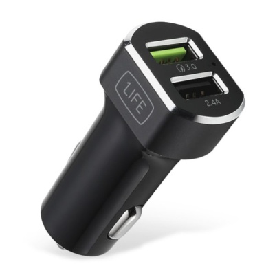 Carregador isqueiro 1Life PA:Dual USB auto QuickCharge