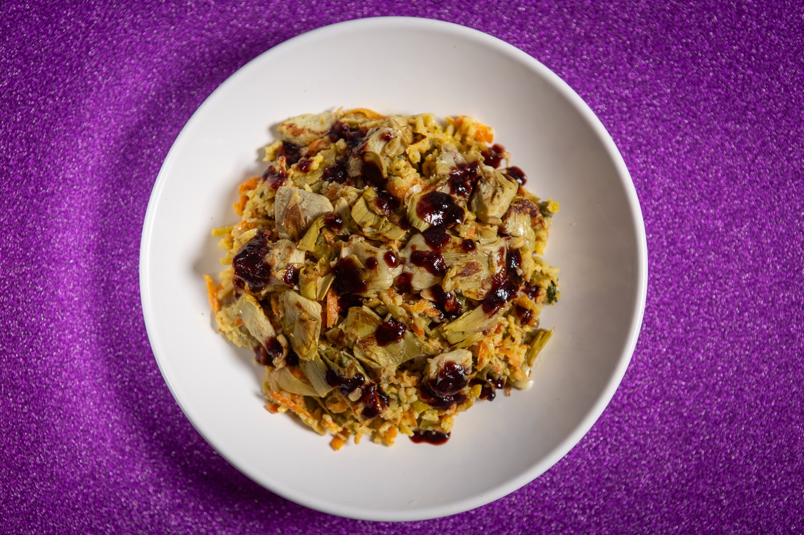 À Brás de alcachofra com redução de vinho do Porto À Brás de alcachofra com redução de vinho do Porto