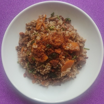 Arroz de 'pato' vegano