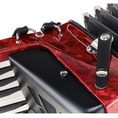 Acordeão Hohner Bravo III 96 Silent Key vermelho