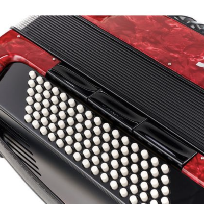 Acordeão Hohner Bravo III 96 Silent Key vermelho