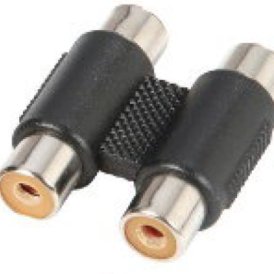 Adaptador 2 x mono RCA fêmea para 2 x mono RCA fêmea