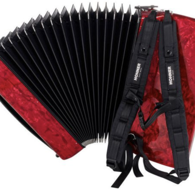 Acordeão Hohner Bravo III 96 Silent Key vermelho