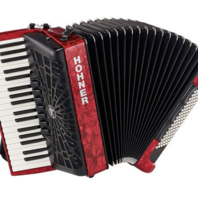 Acordeão Hohner Bravo III 96 Silent Key vermelho
