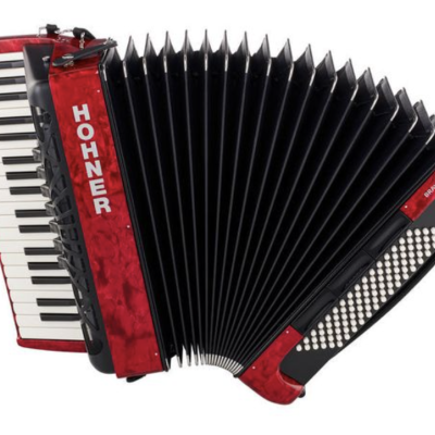 Acordeão Hohner Bravo III 96 Silent Key vermelho