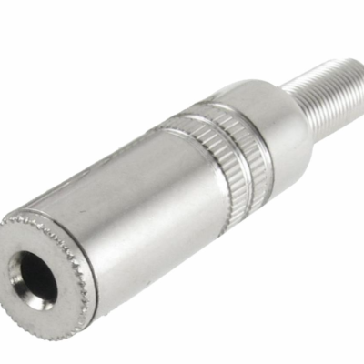 Ficha Jack 3.5mm Fêmea St Niquelada C/ Guarda Cabo