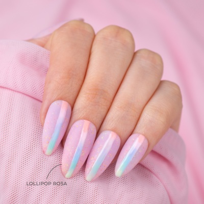 Esmalte Semipermanente INOCOS Efecto Lollipop Rosa Glitter Colorido