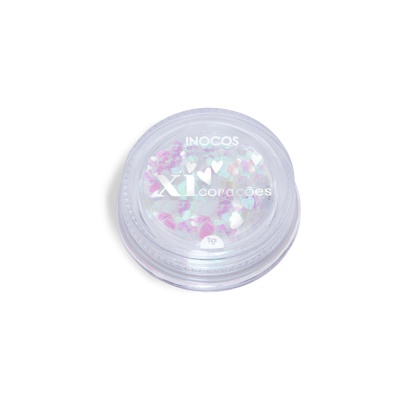 Glitter Xi-Coração INOCOS Blanc Holographique