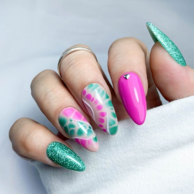 Gel Polish INOCOS Verde Glitter Funk