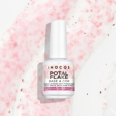 Potal flake INOCOS Milky White with Pink Flakes