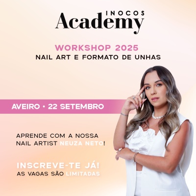 Workshop INOCOS Academy 22 de Setembro de 2025 em Aveiro | Nail Art e Formatos de Unha | Neuza Neto
