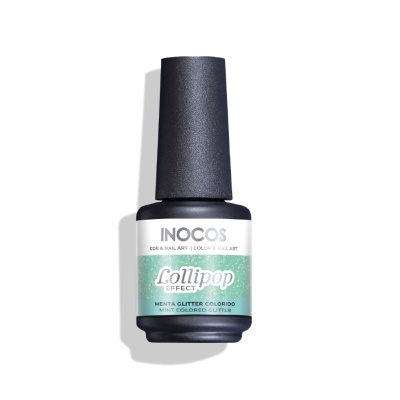 Esmalte Semipermanente INOCOS Efecto Lollipop Menta Glitter Colorido