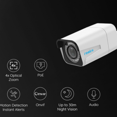 Reolink RLC-511 super HD 5M- Câm. IP e PoE. Zoom óptico 4X