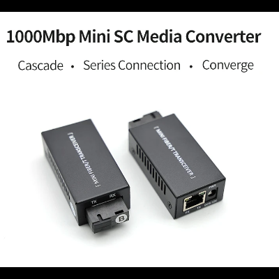 Mini conversor Fibra Optica para UTP Gigabit