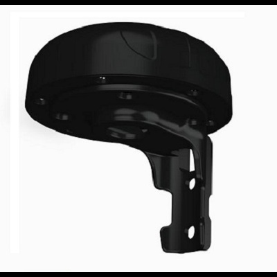 Pedal preto para bicicleta com estrutura metálica e parte superior de plástico