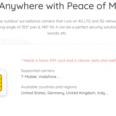 Reolink GO-PT  - Câmera IP 1080p ligada à rede 4G/3G. Faz PAN & TILT