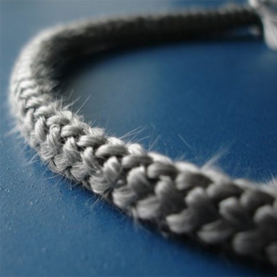 Cordão tricotado redondo Fibra Vidro 550°C preto