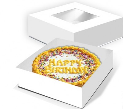 Caixa cartolina branca com janela 28x28x9,5cm