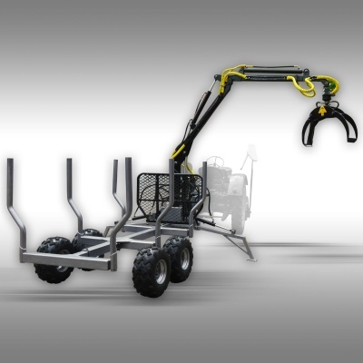 Reboque para madeira HRW-30 com guindaste de carga