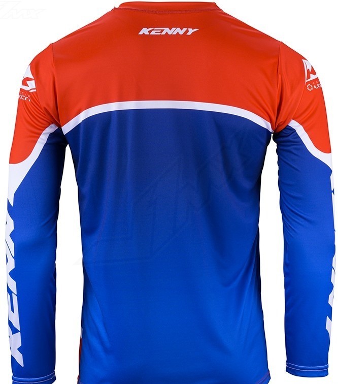 Conjunto Calça e Camisola Kenny Track Focus 24 Patriot Camisola desportiva manga comprida vermelho branco e azul com texto KENNY.