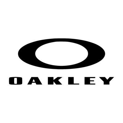 Logótipo Oakley com oval preto e texto em letras maiúsculas