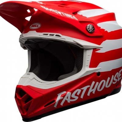 Capacete Bell Moto-9 Mips Signia Fasthouse Vermelho